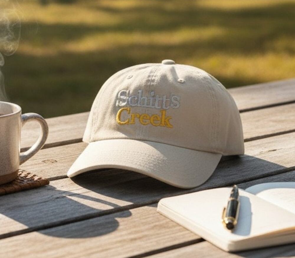 Schitt's Creek Ball Cap Hat White and Yellow Adjustable
